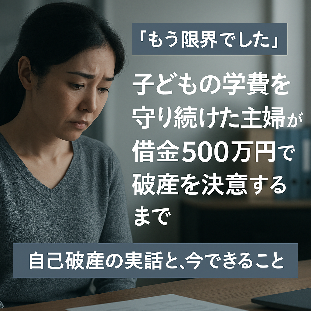 教育費がきっかけで借金が膨らんだら?主婦の方でも破産で人生を立て直せます