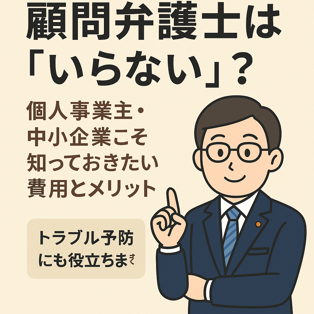 顧問弁護士は「いらない」?個人事業主・中小企業こそ知っておきたい費用とメリット